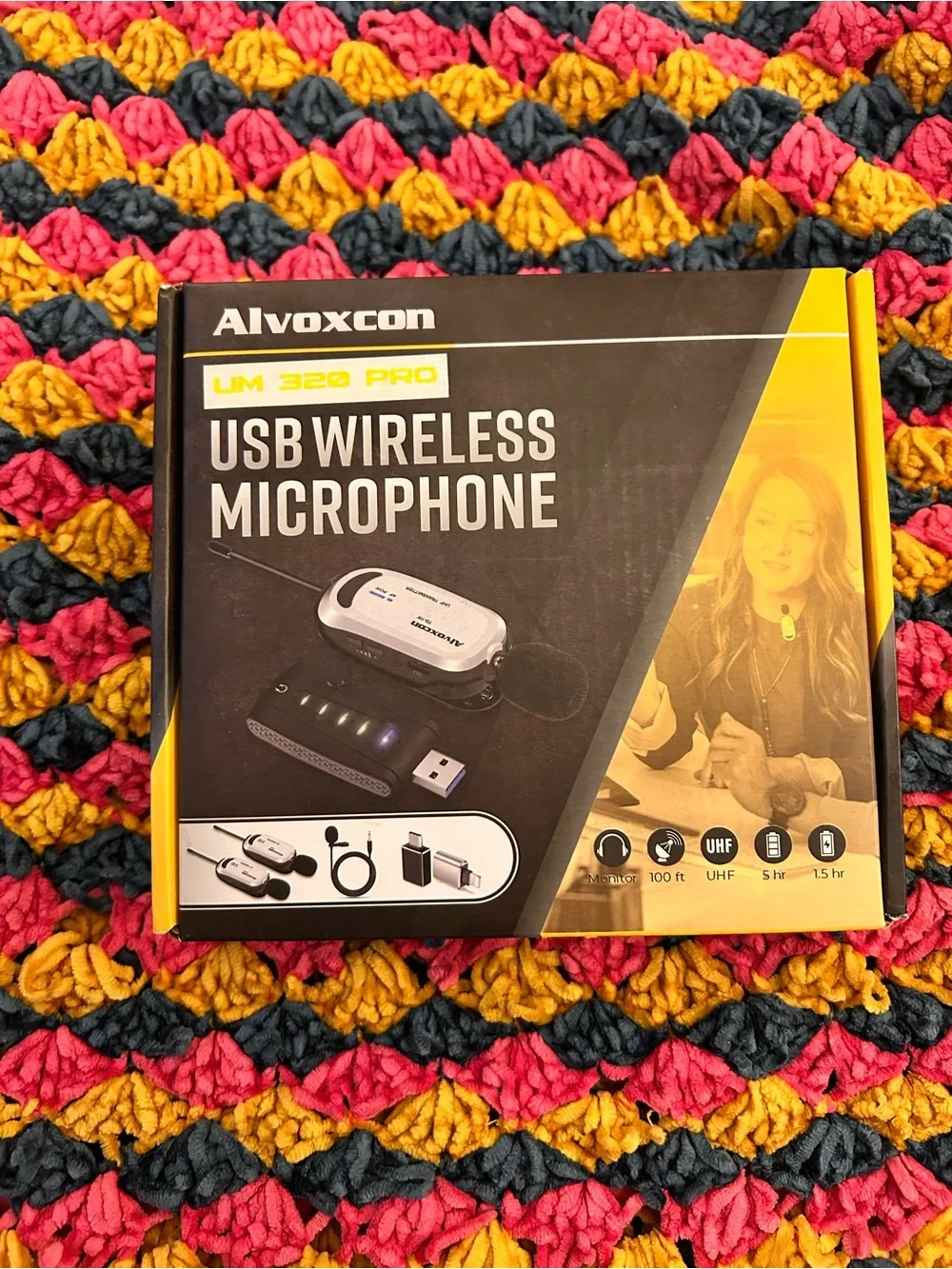 Alvoxcon UM 320 Pro USB Wireless Microphone - Black & Yellow